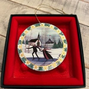 P Buckley Moss Christmas Skaters Ornament